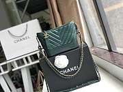 Chanel Small Gabrielle Chevron Hobo Bag Aged Calfskin Green A91810 20x15x8cm - 1