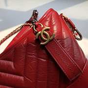 Chanel Small Gabrielle Chevron Hobo Bag Aged Calfskin Red A91810 20x15x8cm - 5