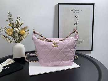 Chanel Hobo Bag Pink AS2480 15x12.5x18cm