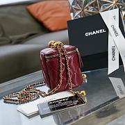 Chanel Small Vanity With Chain Gold-tone Metal Burgundy AP2292 8.5×11×7cm - 5