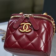 Chanel Small Vanity With Chain Gold-tone Metal Burgundy AP2292 8.5×11×7cm - 2