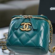 Chanel Small Vanity With Chain Gold-tone Metal Teal AP2292 8.5×11×7cm - 5