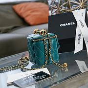 Chanel Small Vanity With Chain Gold-tone Metal Teal AP2292 8.5×11×7cm - 4