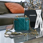 Chanel Small Vanity With Chain Gold-tone Metal Teal AP2292 8.5×11×7cm - 2