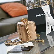 Chanel Small Vanity With Chain Gold-tone Metal Light Beige AP2292 8.5×11×7cm - 6