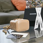 Chanel Small Vanity With Chain Gold-tone Metal Light Beige AP2292 8.5×11×7cm - 5