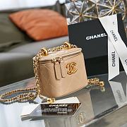 Chanel Small Vanity With Chain Gold-tone Metal Light Beige AP2292 8.5×11×7cm - 4