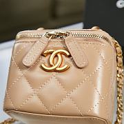 Chanel Small Vanity With Chain Gold-tone Metal Light Beige AP2292 8.5×11×7cm - 2