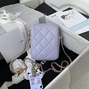 Chanel Mini Camera Case Leather Light Purple AS2857 16x12x6cm - 6