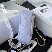 Chanel Mini Camera Case Leather Imitation Pearls Light Purple AS2856 18x14x7cm - 5