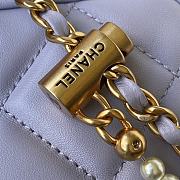 Chanel Mini Camera Case Leather Imitation Pearls Light Purple AS2856 18x14x7cm - 3