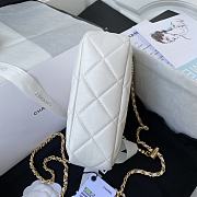 Chanel Mini Camera Case Leather Imitation Pearls Light White AS2856 18x14x7cm - 6