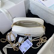 Chanel Mini Camera Case Leather Imitation Pearls Light White AS2856 18x14x7cm - 4