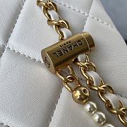 Chanel Mini Camera Case Leather Imitation Pearls Light White AS2856 18x14x7cm - 2