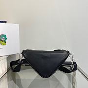 Prada Triangle Shoulder Bag Leather Black 1BH190 26x14x12cm - 4