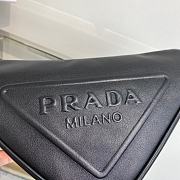 Prada Triangle Shoulder Bag Leather Black 1BH190 26x14x12cm - 6