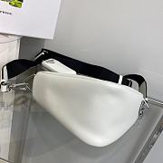 Prada Triangle Shoulder Bag Leather White 1BH190 26x14x12cm - 2