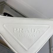 Prada Triangle Shoulder Bag Leather White 1BH190 26x14x12cm - 6