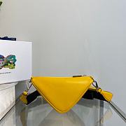 Prada Leather Triangle Shoulder Bag Yellow 1BH190 26x14x12cm - 6