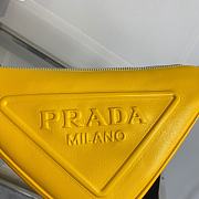 Prada Leather Triangle Shoulder Bag Yellow 1BH190 26x14x12cm - 2