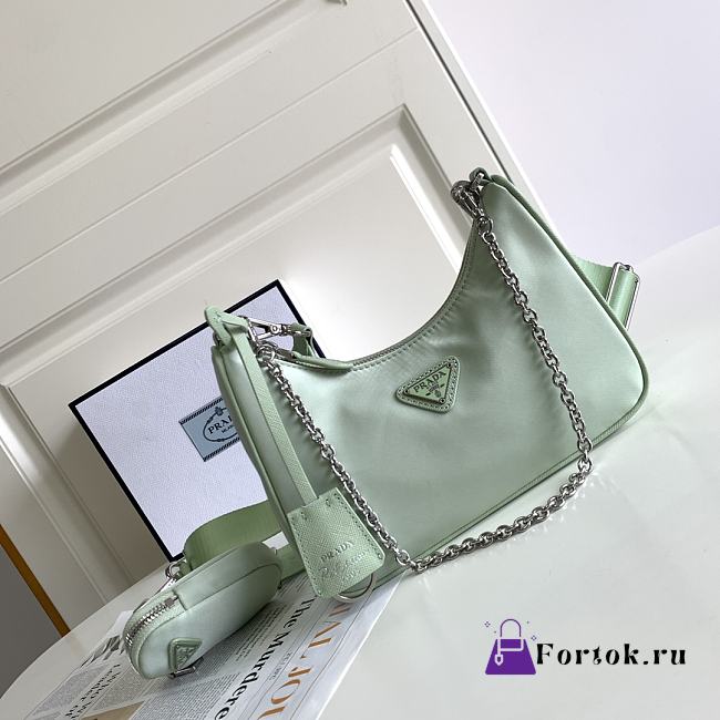 Prada Re-Edition 2005 Nylon Bag Mint 1BH204 22x12x6cm - 1