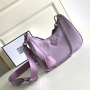 Prada Re-Edition 2005 Nylon Bag Purple 1BH204 22x12x6cm