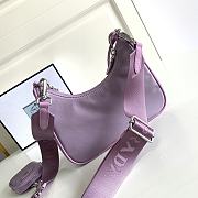 Prada Re-Edition 2005 Nylon Bag Purple 1BH204 22x12x6cm - 4
