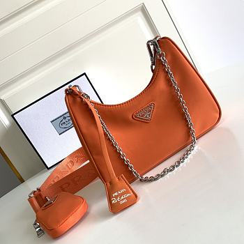 Prada Re-Edition 2005 Nylon Bag Orange 1BH204 22x12x6cm