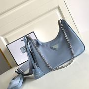 Prada Re-Edition 2005 Nylon Bag Light Blue 1BH204 22x12x6cm - 1