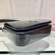 Prada Brushed Leather Shoulder Bag Black 1BD308 21x15x6cm - 6