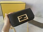 Fendi Wallet On Chain Pouches Leather Black 8BS032AHM0 21.5x3x13cm - 5