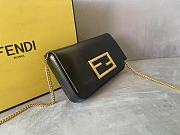 Fendi Wallet On Chain Pouches Leather Black 8BS032AHM0 21.5x3x13cm - 2