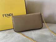 Fendi Wallet On Chain Pouches Leather Gray 8BS032AHM0 21.5x3x13cm - 4