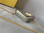 Fendi Wallet On Chain Pouches Leather Gray 8BS032AHM0 21.5x3x13cm - 3