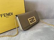 Fendi Wallet On Chain Pouches Leather Gray 8BS032AHM0 21.5x3x13cm - 2