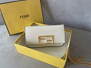 Fendi Wallet On Chain Pouches Leather White 8BS032AHM0 21.5x3x13cm - 1