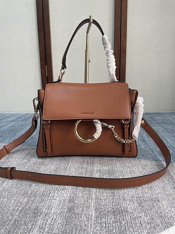 Chloe Small Faye Day Bag Leather Brown CHC17WS322HG 27x9.5x21cm