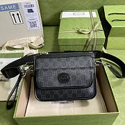 Gucci Messenger Bag With Interlocking G Black 674164 21x16.5x8cm - 1