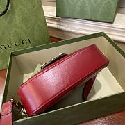 Gucci Mini Horsebit 1955 Bag GG Supreme Canvas Beige/Red 658574 20.5x14x5cm - 3