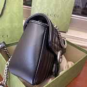 Gucci GG Marmont Small Shoulder Bag Matelassé Leather Black 443497 26x15x7cm - 6