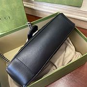Gucci GG Marmont Small Shoulder Bag Matelassé Leather Black 443497 26x15x7cm - 5