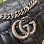 Gucci GG Marmont Small Shoulder Bag Matelassé Leather Black 443497 26x15x7cm - 2