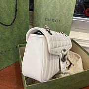 Gucci GG Marmont Small Shoulder Bag Matelassé Leather White 443497 26x15x7cm - 2
