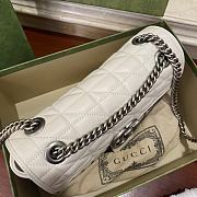 Gucci GG Marmont Small Shoulder Bag Matelassé Leather White 443497 26x15x7cm - 3