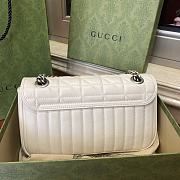 Gucci GG Marmont Small Shoulder Bag Matelassé Leather White 443497 26x15x7cm - 5