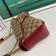 Gucci GG Marmont Small Shoulder Bag GG Canvas Beige/Red 443497 26x15x7cm - 3
