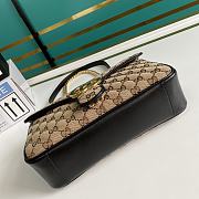 Gucci GG Marmont Small Shoulder Bag GG Canvas Beige/Black 443497 26x15x7cm - 6
