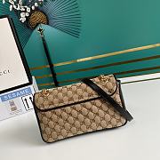 Gucci GG Marmont Small Shoulder Bag GG Canvas Beige/Black 443497 26x15x7cm - 5