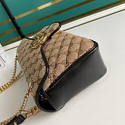 Gucci GG Marmont Small Shoulder Bag GG Canvas Beige/Black 443497 26x15x7cm - 4