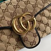 Gucci GG Marmont Small Shoulder Bag GG Canvas Beige/Black 443497 26x15x7cm - 3